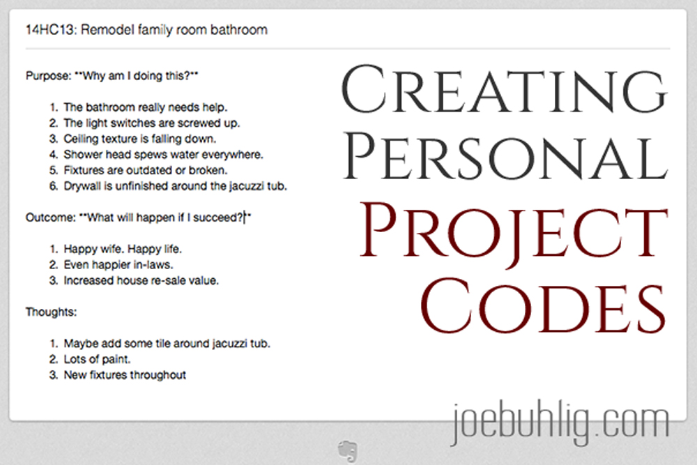 Creating Personal Project Codes